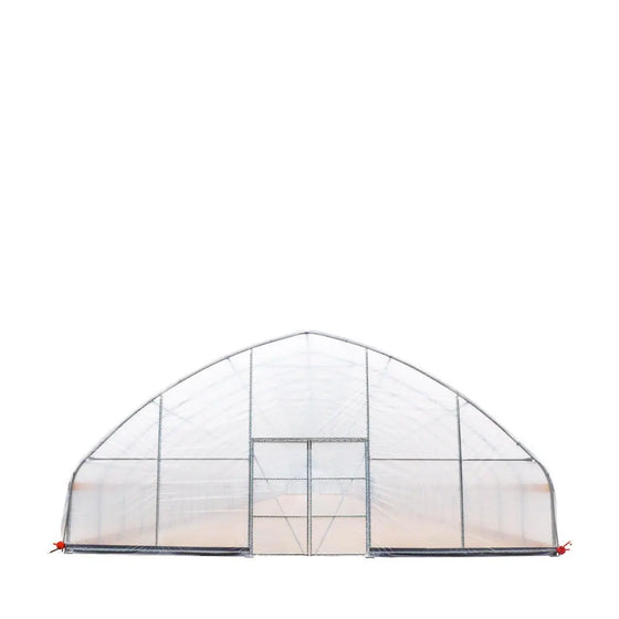 TMG Industrial 30' x 150' Tunnel Greenhouse Grow Tent w/6 Mil Clear EVA Plastic Film, Cold Frame, Hand Crank Roll-Up Sides, Peak Ceiling Roof, TMG-GH30150