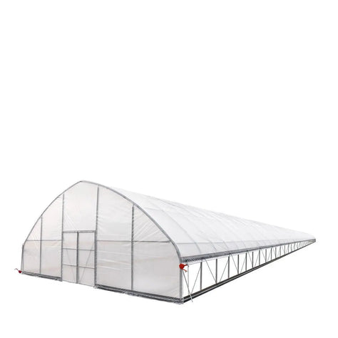 TMG Industrial 30' x 150' Tunnel Greenhouse Grow Tent w/6 Mil Clear EVA Plastic Film, Cold Frame, Hand Crank Roll-Up Sides, Peak Ceiling Roof, TMG-GH30150