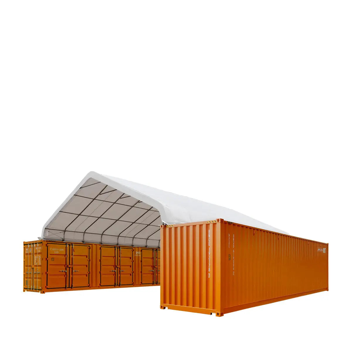 TMG 30' x 40' Pro Series Container Shelter with PVC Cover, Peak Roof