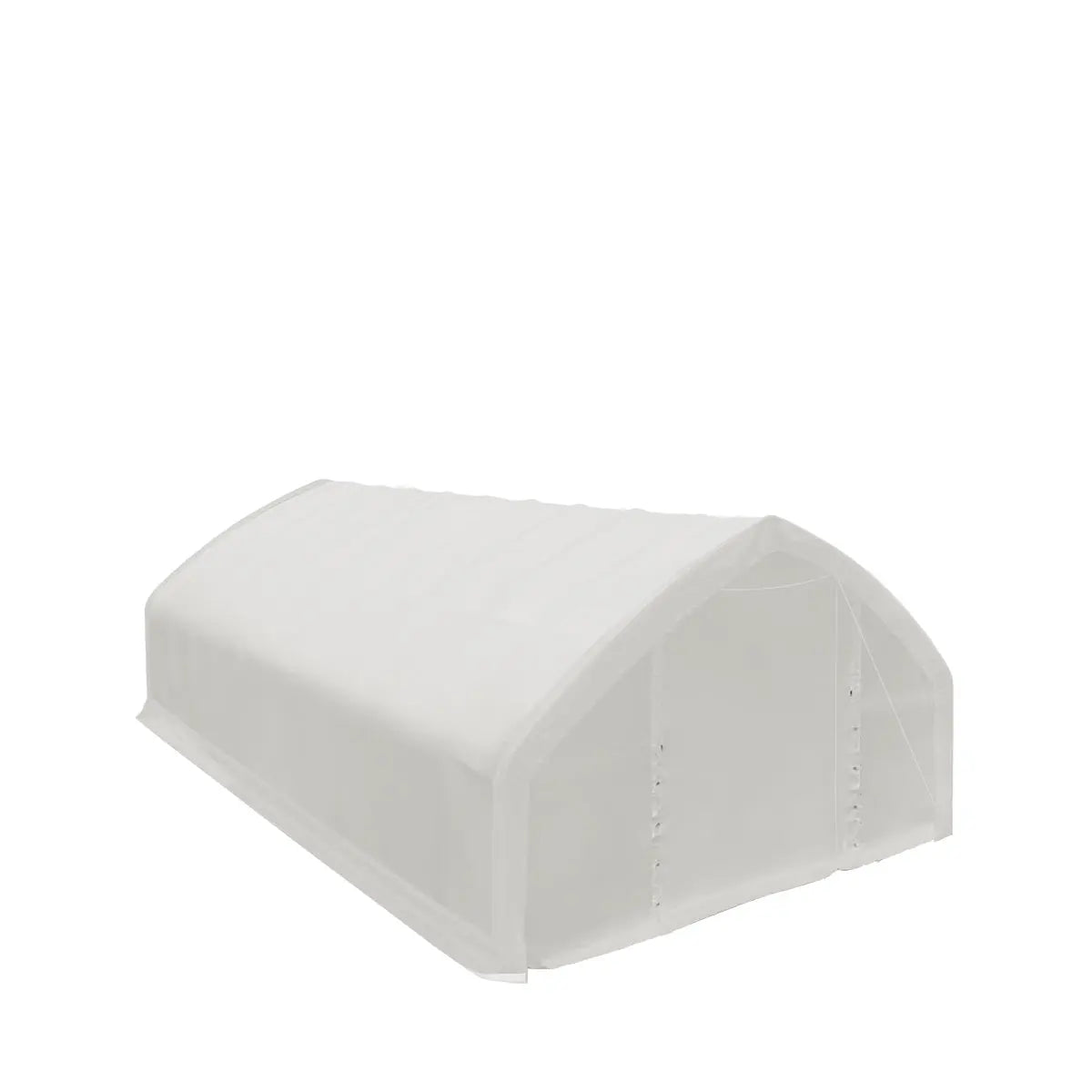 TMG Industrial 30' x 50' Straight Wall Peak Ceiling Storage Shelter with Heavy Duty 17 oz PVC Cover & Drive Through Doors, TMG-ST3050V