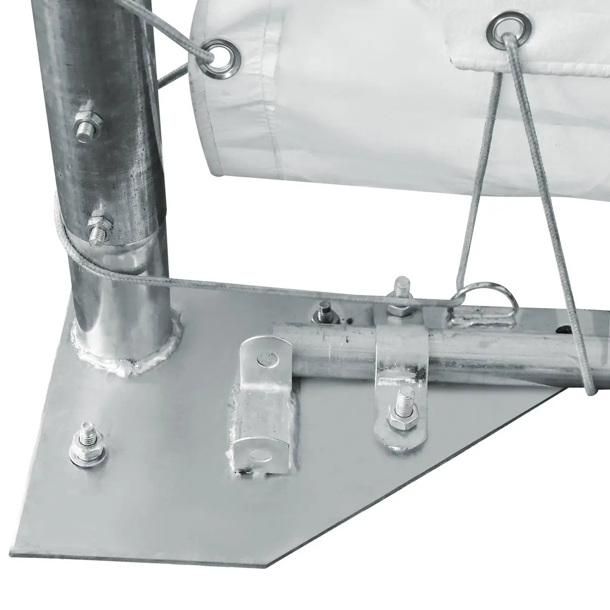 TMG Industrial 30' x 50' Straight Wall Peak Ceiling Storage Shelter with Heavy Duty 17 oz PVC Cover & Drive Through Doors, TMG-ST3050V