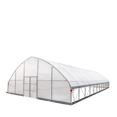 TMG Industrial 30’ x 50’ Tunnel Greenhouse Grow Tent w/6 Mil Clear EVA Plastic Film, Cold Frame, Hand Crank Roll-Up Sides, Peak Ceiling Roof, TMG-GH3050