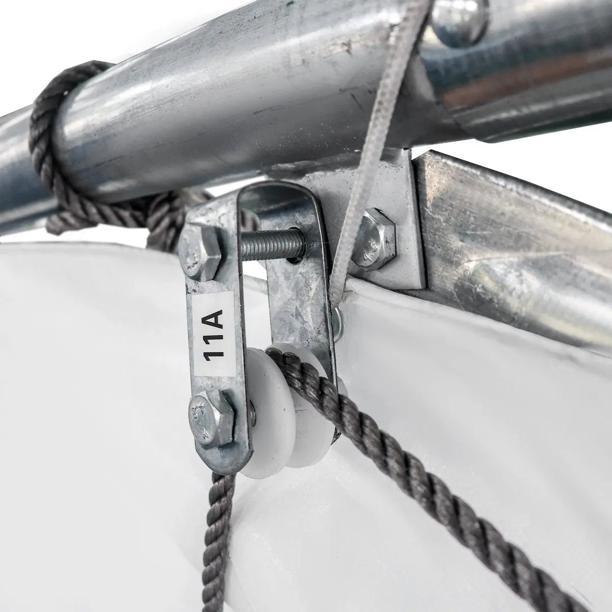 TMG Industrial 30' x 70' Straight Wall Peak Ceiling Storage Shelter with Heavy Duty 17 oz PVC Cover & Drive Through Doors, TMG-ST3070V