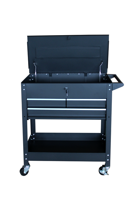 TMG-SC03D 3-Drawer Rolling Service Cart with Locking Lid