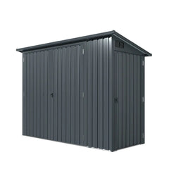 4’ x 8’ Bicycle Metal Pent Shed, 29 Gauge Corrugated Metal, 70