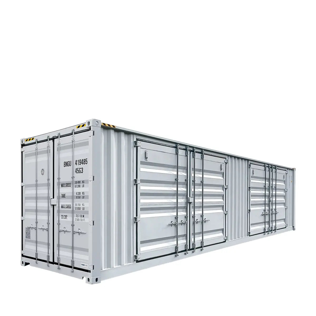 40 Foot High Cube Shipping Container With 2 Side Doors One Way Use