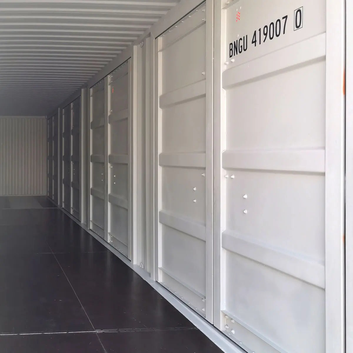 40-Foot High Cube Shipping Container with 4 Side Doors – One-Way Use 40-Foot High Cube Shipping Container with 4 Side Doors – One-Way Use