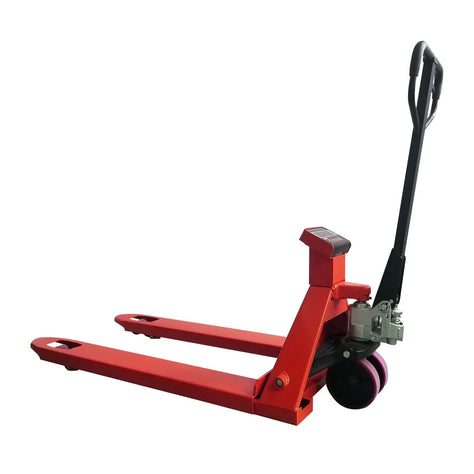 TMG Industrial 4500-lb Truck Scale Pallet Jack, 2” LCD, Lb/Kg Switchable, 220° Steering Arc, Poly Wheels & Rollers, 48” Forks, TMG-PJ45S