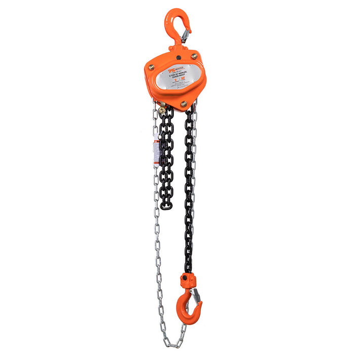 TMG Industrial 2 Ton 10' Lift Chain Hoist, 360° Swivel Hook, ASME B30.16, TMG-AHC2