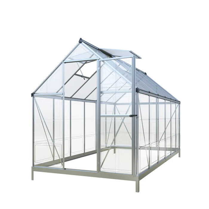 6’ x 12’ Crystal Clear Greenhouse, Aluminum Frame, Integrated Gutter S