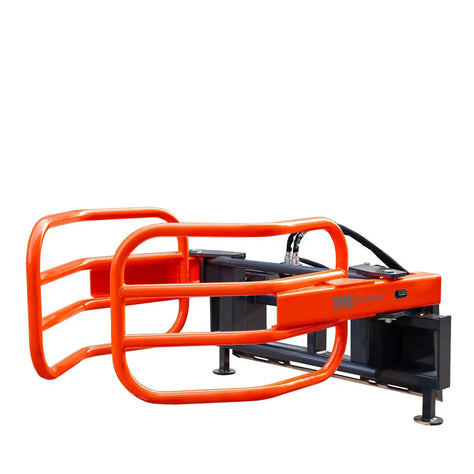 TMG Industrial 72” Skid Steer Hydraulic Round Bale Gripper/Squeeze, 2500 lb Capacity, 35” Depth, Dual Kickstands, Tubular Arms, Universal Quick-Mount, TMG-SBG72