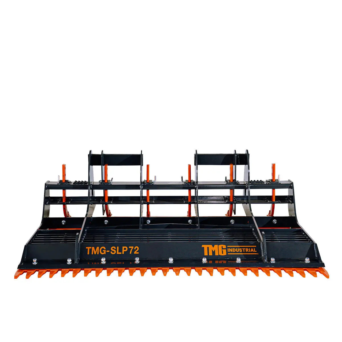 TMG Industrial 72” Skid Steer Land Plane, 6 Adjustable Ripper Teeth, Reversible Planer Comb, Grading, Spreading & Leveling, TMG-SLP72