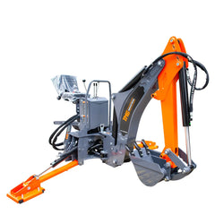 8-ft Tractor Swing Backhoe Attachment, Category 1 Hookup, 180° Boom and Bucket Rotation, 12