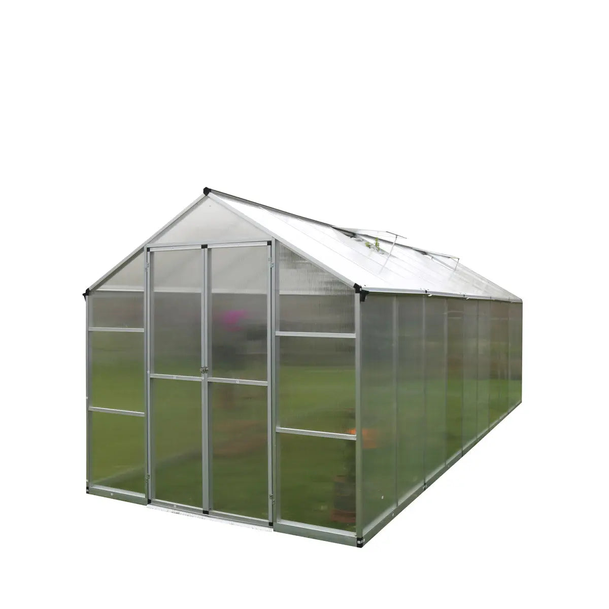 8' x 20' Aluminum Frame Greenhouse w/4 mm Twin Wall Polycarbonate
