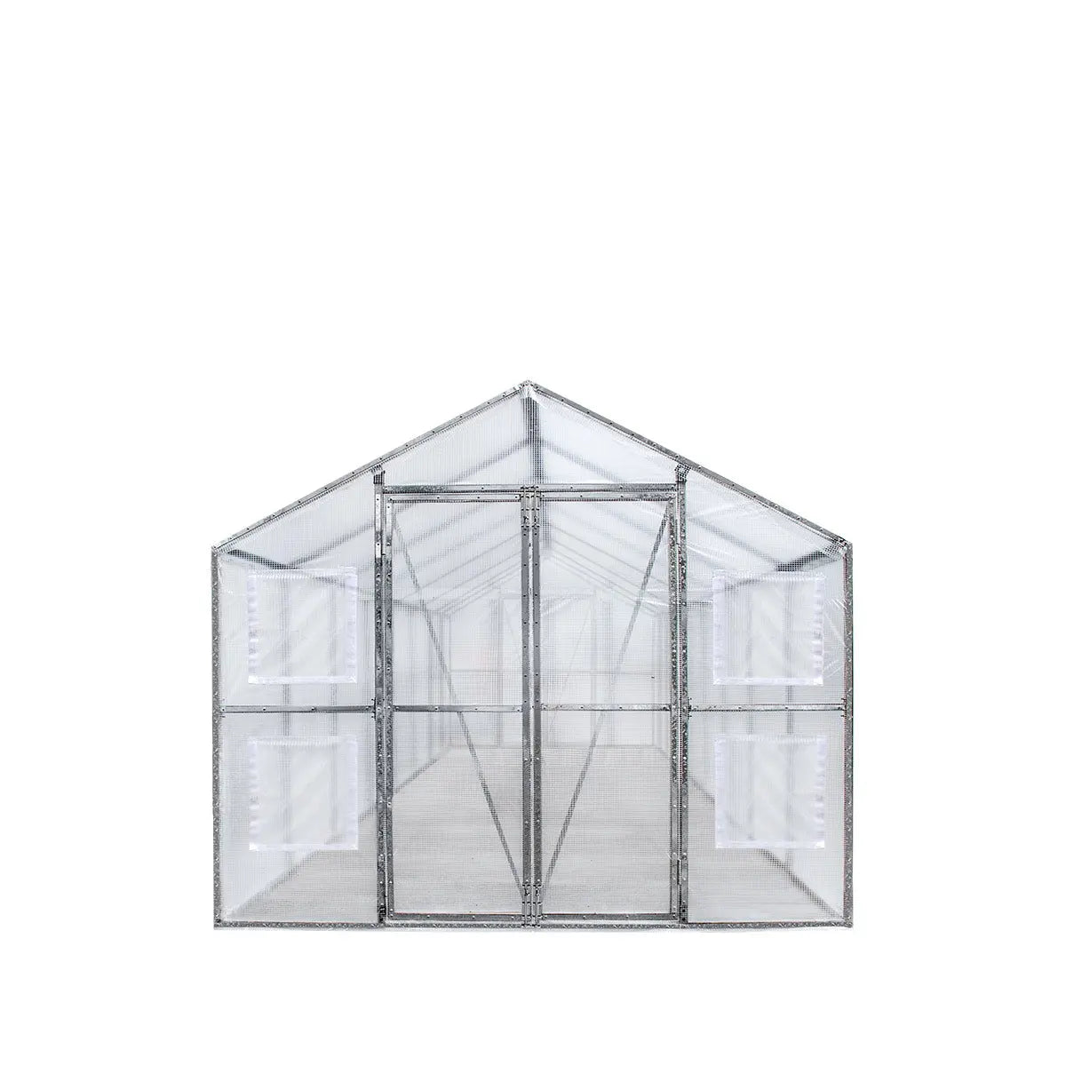 TMG Industrial 8’ x 26’ Greenhouse Grow Tent w/20 Mil Ripstop Leno Mesh PVC Cover, Galvanized Steel Frame, Roll-up Windows, TMG-GH826