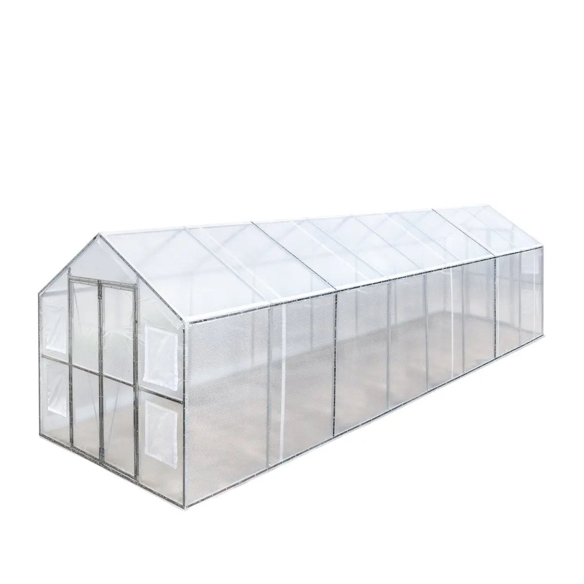TMG Industrial 8’ x 26’ Greenhouse Grow Tent w/20 Mil Ripstop Leno Mesh PVC Cover, Galvanized Steel Frame, Roll-up Windows, TMG-GH826
