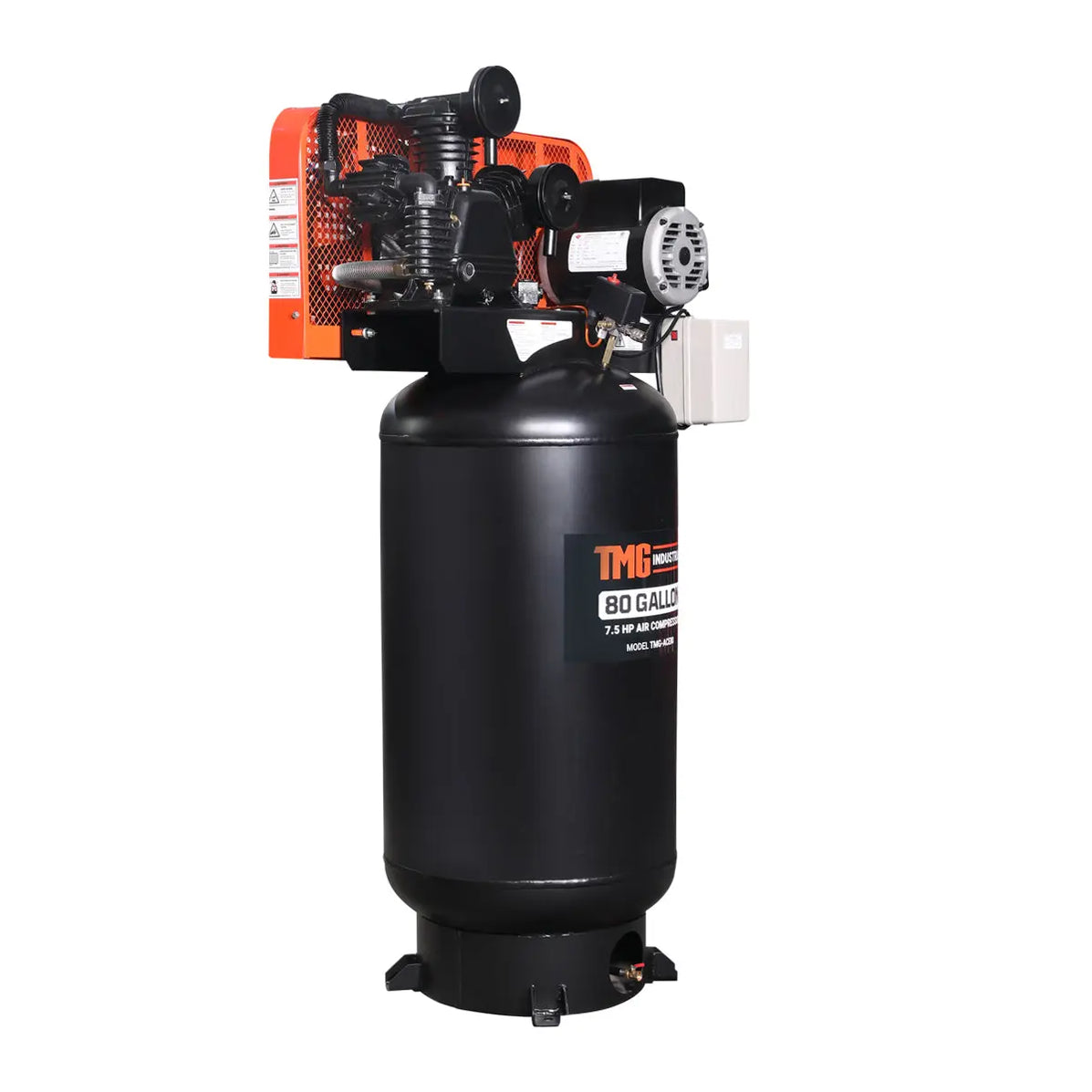 80 Bar Compressor 80 Gallon 7.5 HP Stationary Electric Air Compressor, 6 Min Fill Time,