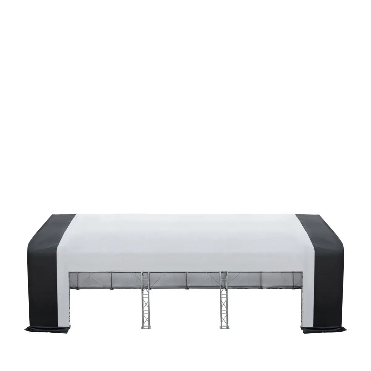 TMG Industrial 80’ x 33’ Dual Truss Storage Shelter Workshop, (3) 19’ Wide Drive-Through Openings, Scaffolding-Style Door Frame Support, TMG-DT3380