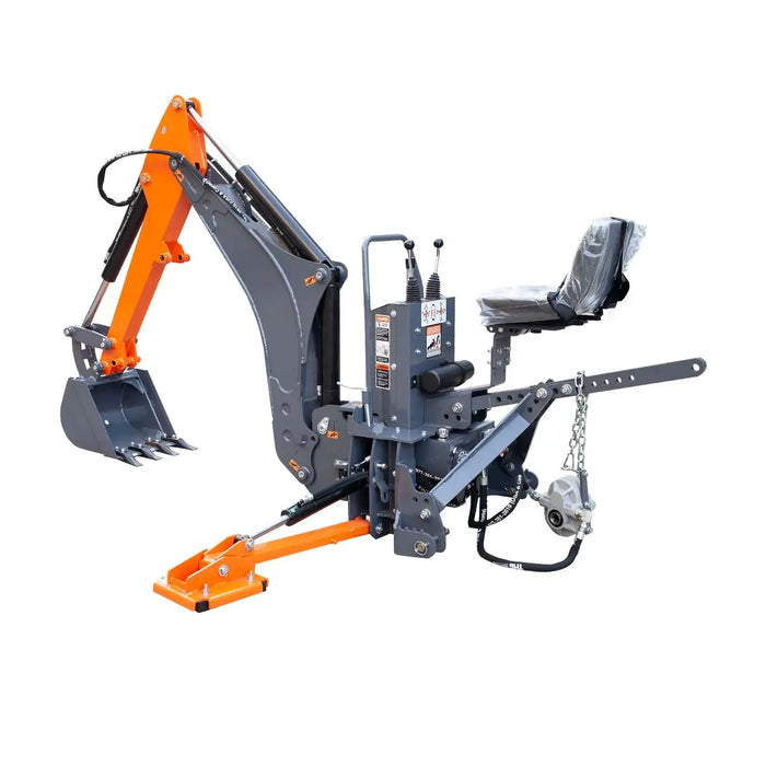 Backhoe Boom Rotation 9-ft Tractor Swing Backhoe Attachment, Category 1 & 2, 180° Boom and B