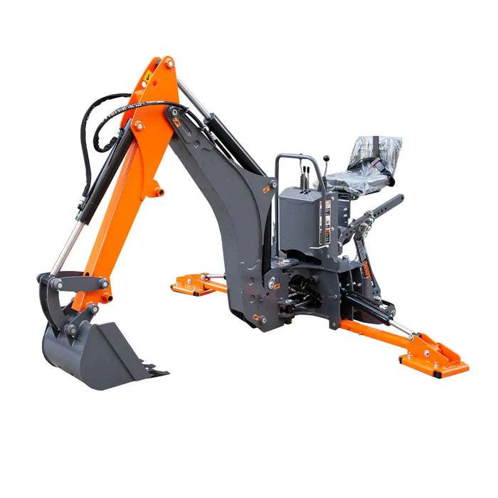 Backhoe Boom Rotation 9-ft Tractor Swing Backhoe Attachment, Category 1 & 2, 180° Boom and B