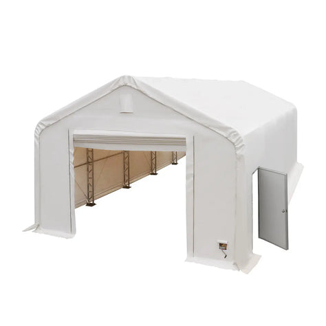 TMG Industrial Pro Series 20' x 40' Dual Truss Storage Shelter with Heavy Duty 17 oz PVC Cover & Drive Through Doors, TMG-DT2041-PRO