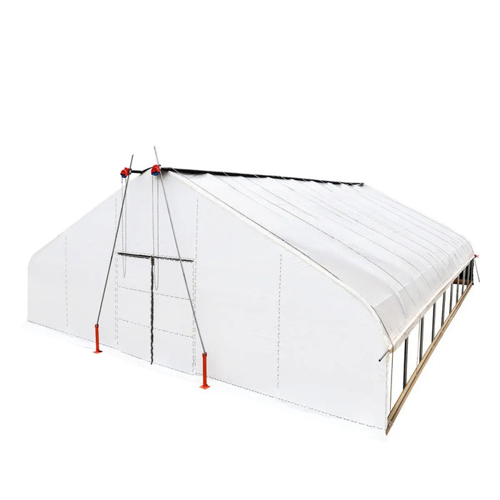 Pro Series 30’ x 40’ Light Deprivation Two Layer Cover Greenhouse Grow Tent, 6-mil Blackout Tarp and Clear Film, Cold Frame, Hand Crank Roll-Up Sides