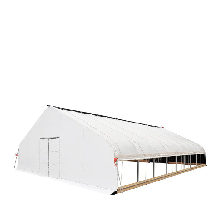 Pro Series 30’ x 40’ Light Deprivation Two Layer Cover Greenhouse Grow Tent, 6-mil Blackout Tarp and Clear Film, Cold Frame, Hand Crank Roll-Up Sides