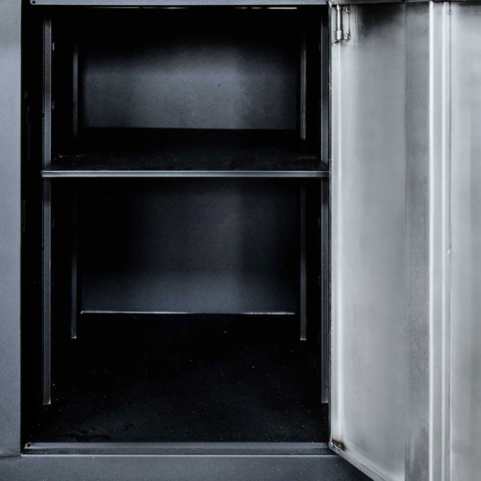 TMG Industrial Pro Series Stainless-Steel Extra-Large 85” x 45” Platform Workbench, 7 Lockable Drawers, 2 Storage Cabinets, All-in-One Welded Frame, TMG-WB708S (Previously TMG-WB85XS)