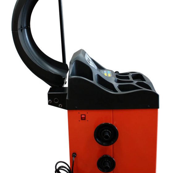 TMG Industrial Self-Calibrating Wheel Balancer with Protection Hood, 10”-24” Rim Diameter, Computerized, +/- 1 g of Accuracy, ALU Balancing Modes, TMG-WB24H