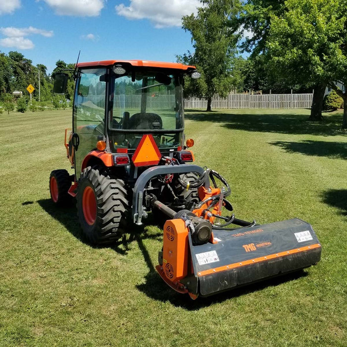 TMG Industrial 80” Offset Ditch Bank Flail Mower with 90° Tilt, 3-Point Hitch, 50-90 HP Tractor, PTO Drive Shaft, TMG-TFMO80