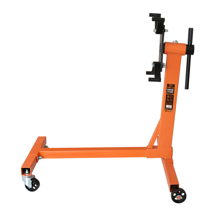 TMG Industrial 1000-lb Rotating Engine Stand, 4 Adjustable Arms, 360° Rotation, Fixed & Swivel Casters, TMG-AES10