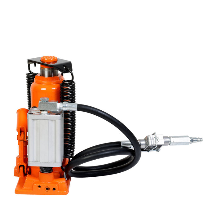 TMG Industrial 12 Ton Air Hydraulic Bottle Jack, Manual & Pneumatic Control, Double Springs, 20” Lift Height, TMG-AJA12