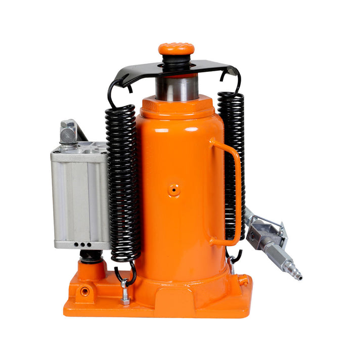 TMG Industrial 20 Ton Air Hydraulic Bottle Jack, Manual & Pneumatic Control, Double Springs, 20” Lift Height, TMG-AJA20