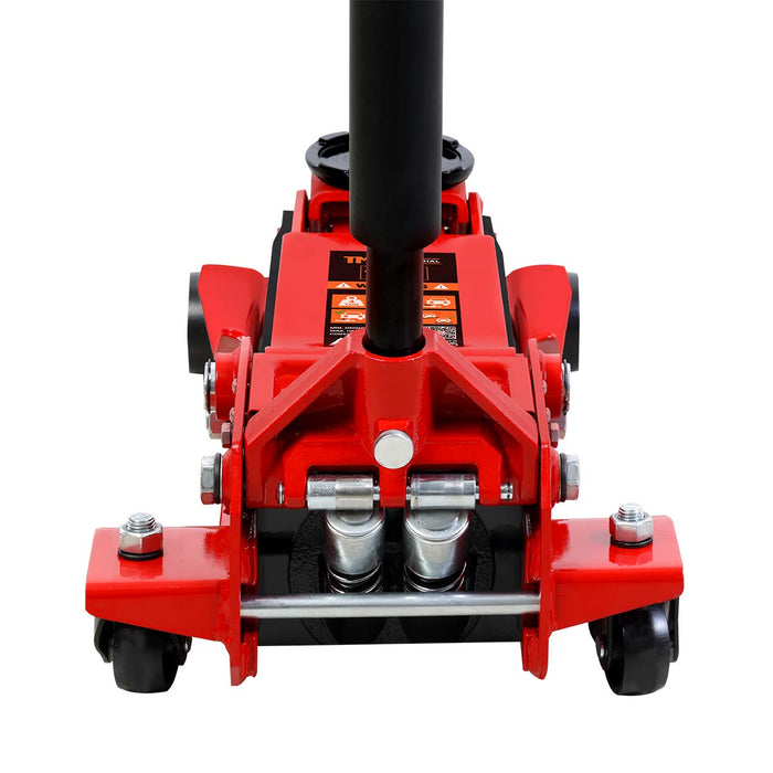 TMG Industrial 4 Ton Low Profile Floor Jack, 20” Max. Height, 4” Ground Clearance, 360° Caster Pivot, TMG-AJF04L