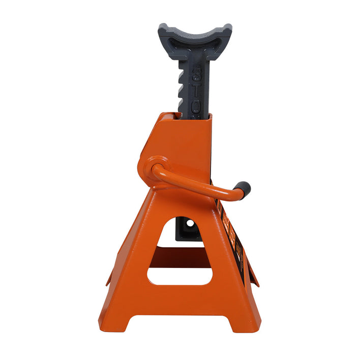 TMG Industrial 3 Ton Jack Stand, Ratchet Style, Large Saddle, Unified Frame Construction, Solid Steel Handle, 1 Pair, TMG-AJS03