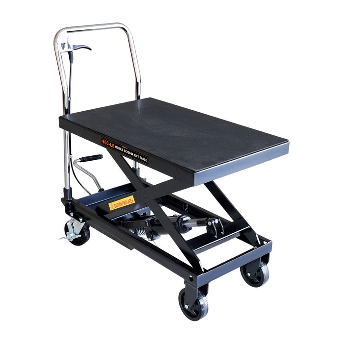 TMG Industrial 660-lb Mobile Scissor Lift Table, 30” Lifting Height, Foot Pedal Operation, Rubber Padded Tabletop, TMG-ALS03