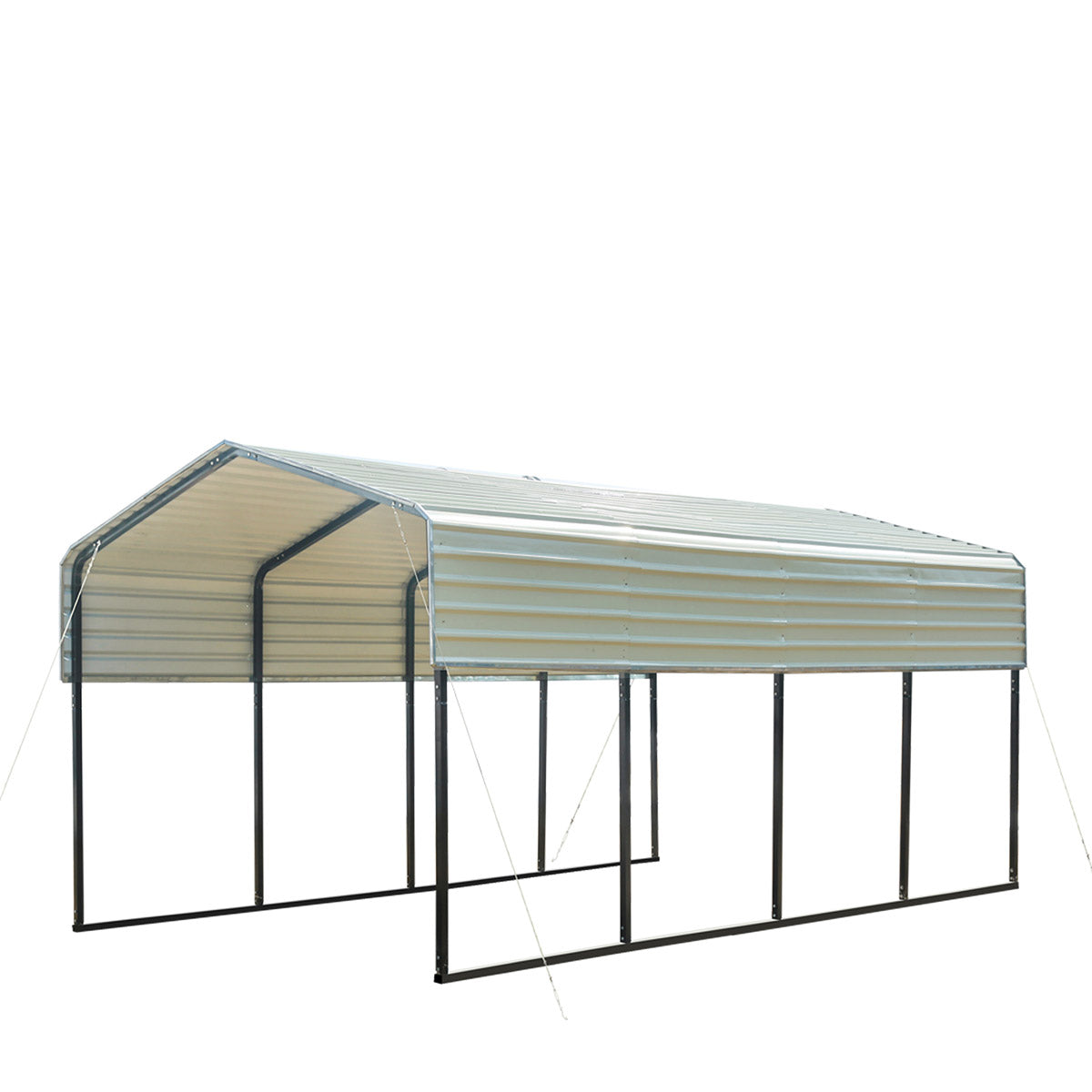MELLCOM 12 x 20 ft Carport with Galvanized Steel Roof - 12' x 20' x 8.6'  Multi-Use Shelter, Sturdy Metal Carport for Cars, Boats, and Tractors