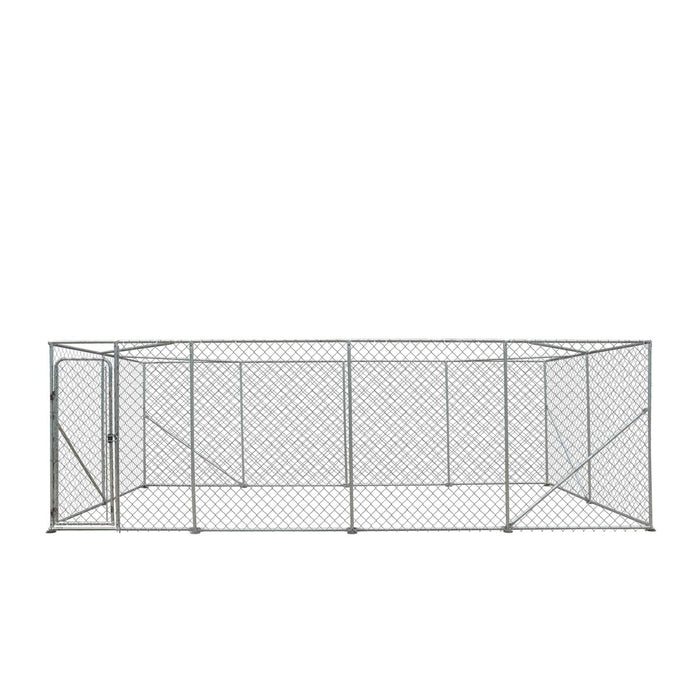TMG Industrial 10’ x 20’ Outdoor Dog Kennel Playpen, Outdoor Dog Runner, Pet Exercise House, Lockable Gate, 6’ Chain-Link Fence, TMG-DCP1020