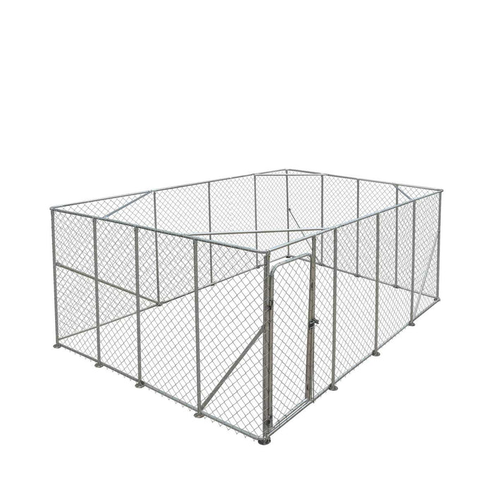 TMG Industrial 20’ x 20’ Outdoor Dog Kennel Playpen, Outdoor Dog Runner, Pet Exercise House, Lockable Gate, 6’ Chain-Link Fence, TMG-DCP2020