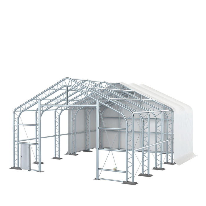 TMG Industrial Pro Series 30' x 40' Dual Truss Storage Shelter with Heavy Duty 17 oz PVC Cover, TMG-DT3041-PRO