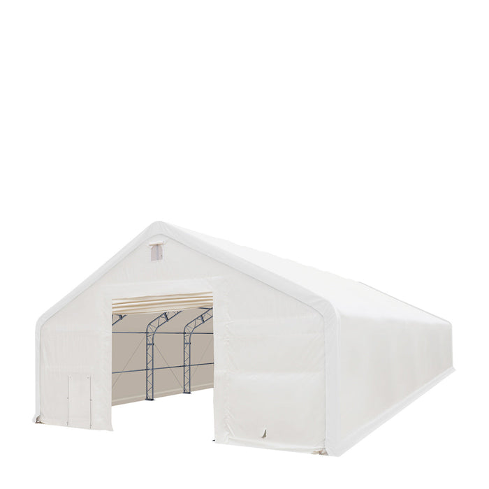 TMG Industrial 40' x 80' Dual Truss Storage Shelter with Heavy Duty 21 oz PVC Cover & Drive Through Doors, TMG-DT4081 (Previously DT4080)