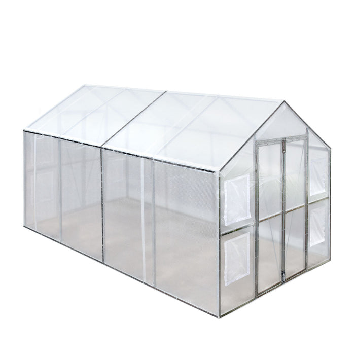 TMG Industrial 8’ x 13’ Greenhouse Grow Tent w/20 Mil Ripstop Leno Mesh PVC Cover, Galvanized Steel Frame, Roll-up Windows, TMG-GH813