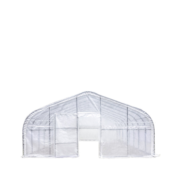 TMG Industrial 20’ x 40’ Tunnel Greenhouse Grow Tent w/12 Mil Ripstop Leno Mesh Cover, Cold Frame, Roll-up Windows, Peak Ceiling Roof, TMG-GH2040