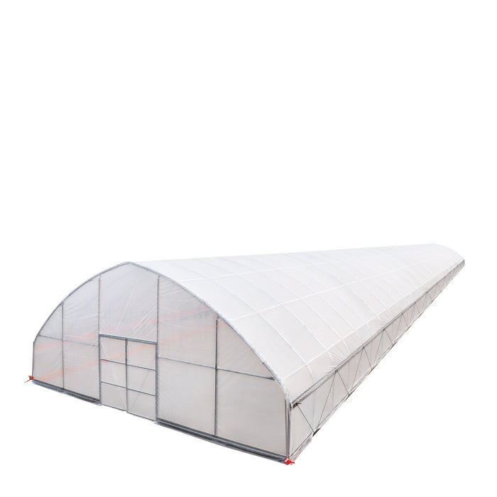 TMG Industrial 30’ x 120’ Tunnel Greenhouse Grow Tent w/6 Mil Clear EVA Plastic Film, Cold Frame, Hand Crank Roll-Up Sides, Peak Ceiling Roof, TMG-GH30120