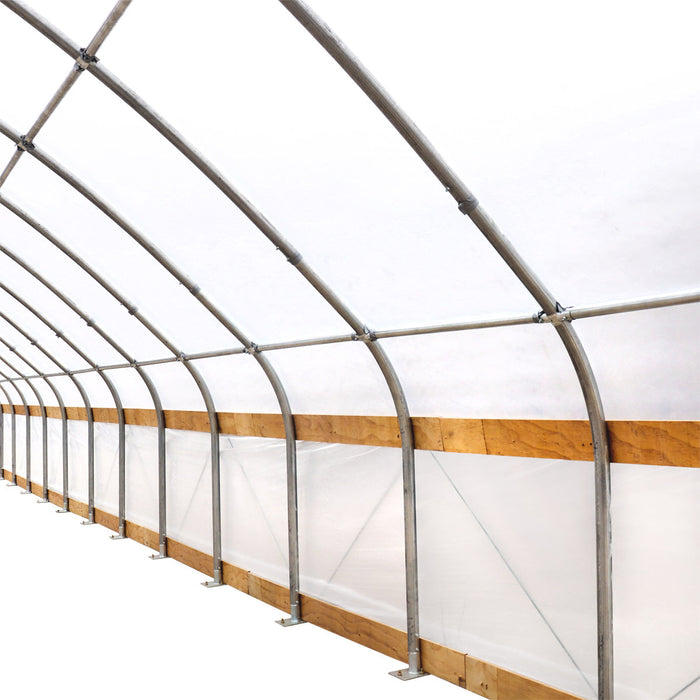 TMG Industrial 30’ x 30’ Tunnel Greenhouse Grow Tent w/6 Mil Clear EVA Plastic Film, Cold Frame, Hand Crank Roll-Up Sides, Peak Ceiling Roof, TMG-GH3030