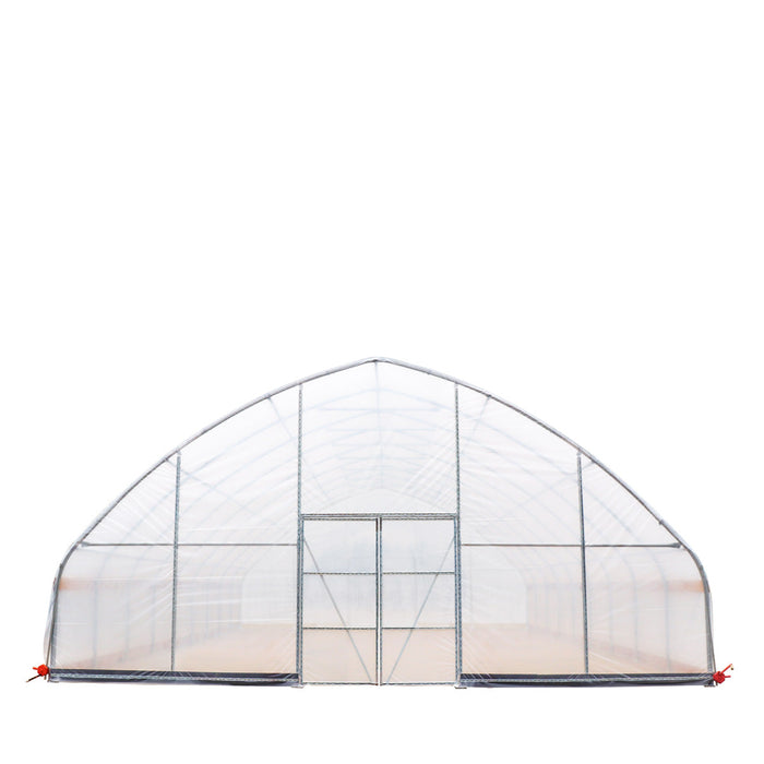 TMG Industrial 30’ x 40’ Tunnel Greenhouse Grow Tent w/6 Mil Clear EVA Plastic Film, Cold Frame, Hand Crank Roll-Up Sides, Peak Ceiling Roof, TMG-GH3040