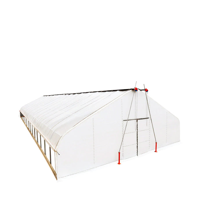 TMG Industrial Pro Series 30’ x 60’ Light Deprivation Two Layer Cover Greenhouse Grow Tent, 6-mil Blackout Tarp and Clear Film, Cold Frame, Hand Crank Roll-Up Sides, Peak Ceiling Roof, TMG-GHD3060