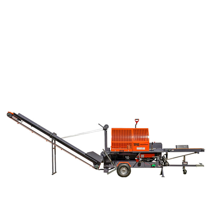 TMG Industrial Firewood Processor Conveyor, 24" x 15" Log Capacity, 14 HP Kohler Engine, 18” Hydraulic STIHL Chainsaw, TMG-GLS20