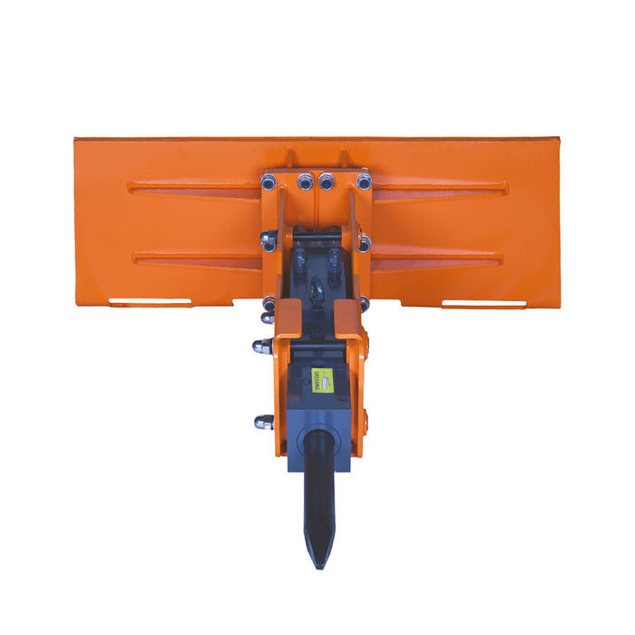 TMG Industrial 30-70 HP Skid Steer Hydraulic Hammer Breaker, 2” Moil Point Chisel, 350 J Impact Energy, Universal Mount, TMG-HB53S