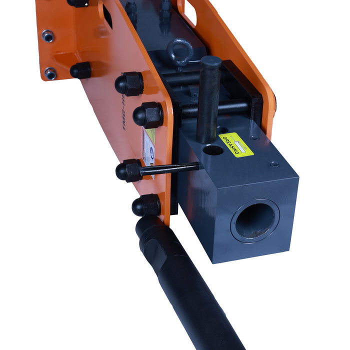 TMG Industrial 6-9 Ton Excavator/Backhoe Hydraulic Hammer Breaker, Quick Change (Q/C) Lugging, 3” Moil Point Chisel, 785 J Impact Energy, TMG-HB90Q
